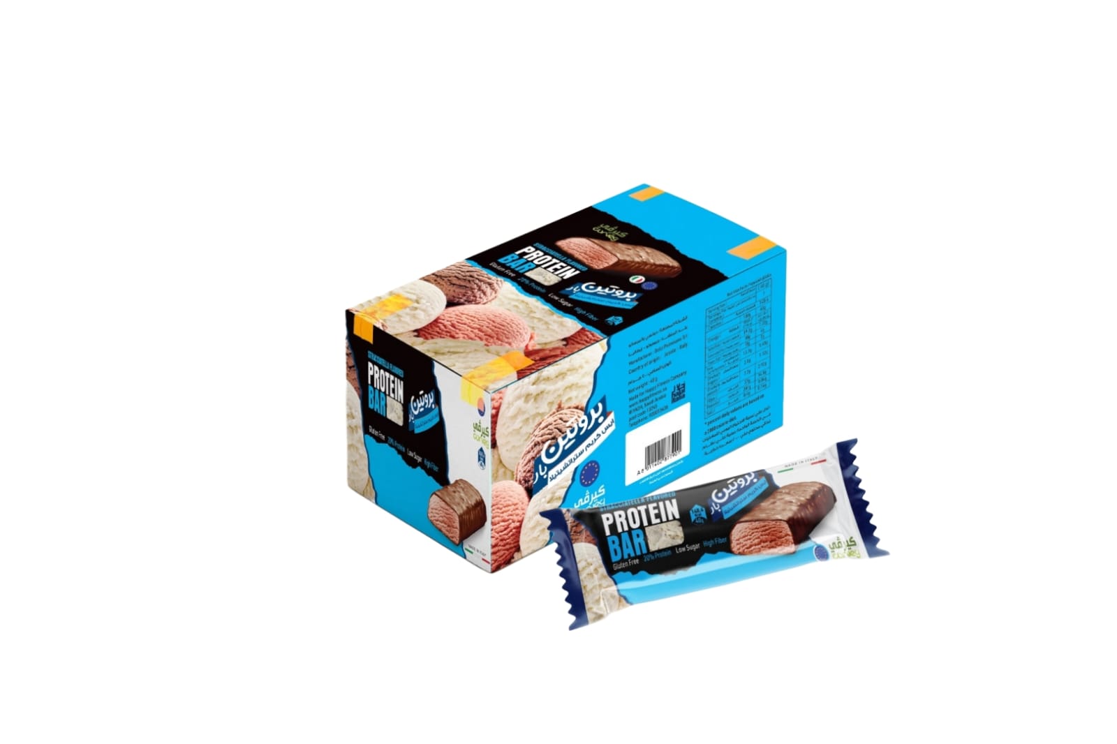 بوكس بروتين بار ايس كريم Protein bar (20 بار)