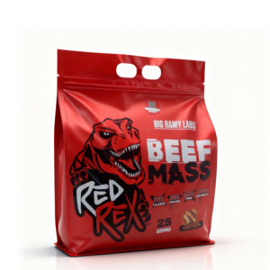 بيج رامي لابس ريد ريكس - بيف ماس - شوكولاتة بزبدة الفول السوداني - 10.7 رطل (24 حصة) RED REX - BEEF MASS - Chocolate Peanut Butter - 10.7lb (24 Servings)