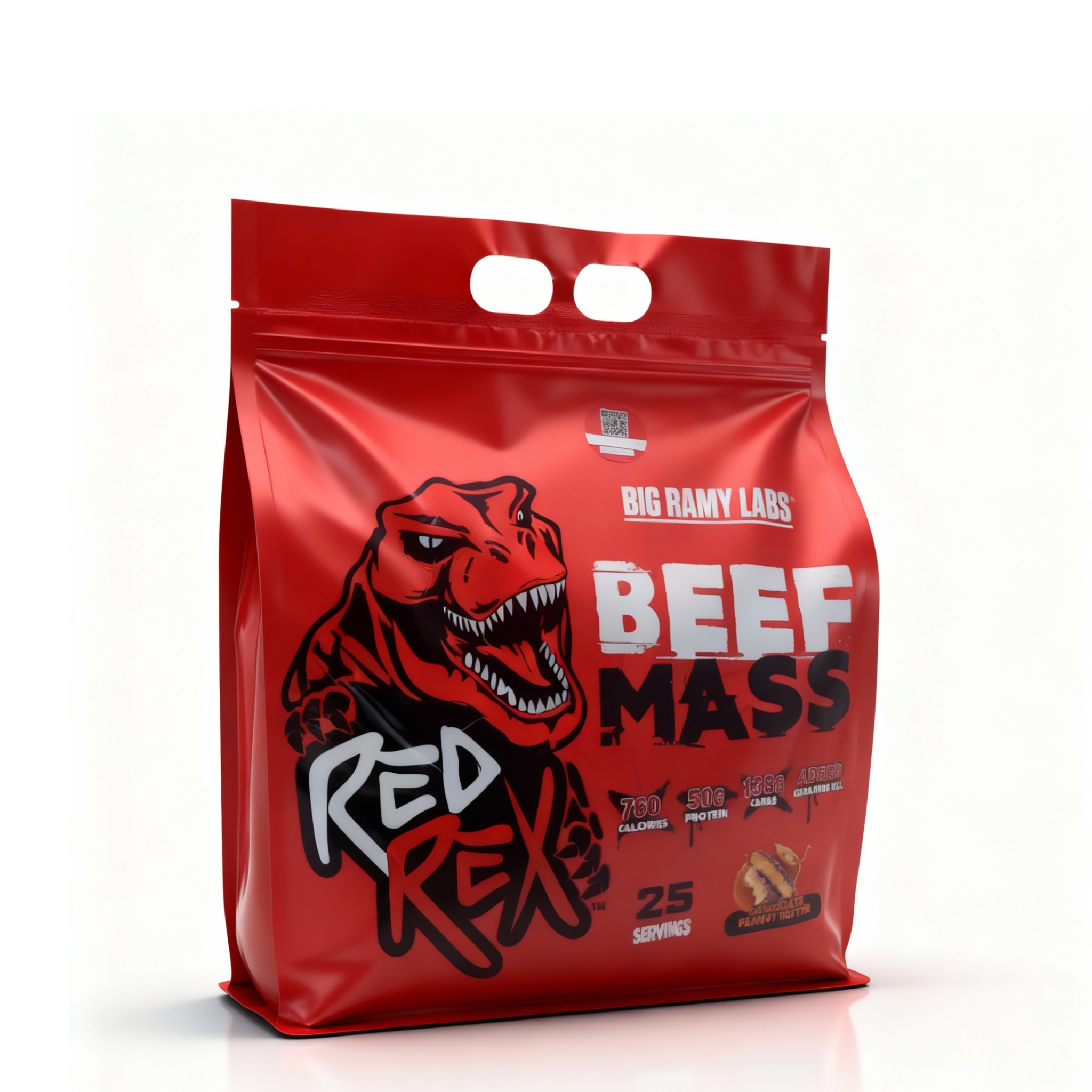 بيج رامي لابس ريد ريكس - بيف ماس - شوكولاتة بزبدة الفول السوداني - 10.7 رطل (24 حصة) RED REX - BEEF MASS - Chocolate Peanut Butter - 10.7lb (24 Servings)